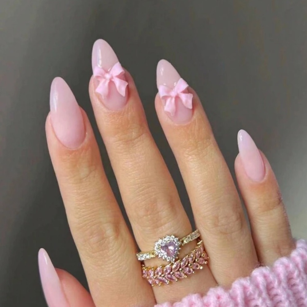 coquette pink press on nails